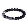 8mm Natural Lava Stone Matte Black Hematite Beads Bracelet Essential Oil Diffuser Balance Bracelet Stretch Jewelry