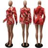 Women's Tracksuits Echoine Colorful Tie Dye Print Two Piece Set Long Sleeve Shirt Shorts Street Autumn Fashion Women Clothing Matching