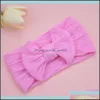 Headbands Girls Headband Baby Bowknot Turban Girl Solid Soft Headwraps Kids Boutique Princess Nylon Fashion Po Hair Accessories 61Mn Otwaq