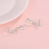 Orecchini a bottone 925-Sterling-Silver Simpatico animale ipoallergenico Polsini dell'orecchio Hoop Climber Regali di gioielli di compleanno per le donne Ragazze adolescenti