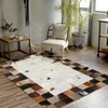 Tapijten est echte luxe natuurlijk patchwork cowhide tapijt grote grootte koeienhuid bont tapijt voor woonkamer decoratie