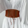 Belts Cummerbunds Dress Elastic Bow Rope Velvet Vintage Rivet Tassel Wide Cummerbund Waist Belt Female Lady