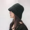 Wide Brim Hats Bucket Fashion Winter Hat For Women Knitting Wool Warm Caps Dome Panama Black White Vintage Fisherman 221205