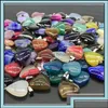 Charms Charms 20Mm Assorted Stripe Agate Heart Stone Pendants For Earrings Necklace Jewelry Making Drop Delivery 2021 Findings Com F Ot8Lw