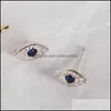 Ohrstecker 925 Sterling Silber Zirkon Blue Evil Eye Ohrstecker Frauen Klassisches Temperament Hochzeit Schmuck Zubehör 2791 Q2 Drop Lieferung Dh3RG