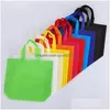 Storage Bags Colorf Foldings Bag Nonwoven Fabric Foldable Shop Bags Reusable Ecofriendly Folding Bages S Ladies Storage Inventory Dr Dhq7X