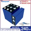 Batterie rechargeable Lifepo4, 3.2V, 240ah, Grade A, Lithium, fer, Phosphate, pour camping-car, voiture de Golf, énergie solaire, US, EU, sans taxe