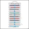 Bracelets de charme 12 pcs Colorf Evil Eye Bracelets de perles à la main tressé chaîne bonne chance Nazar Amet bracelet chanceux turc religieux Dhpd7