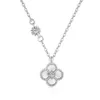 Mini Diamond Silver Fashion Classic4/Four Leaf Clover Naszyjniki wisiorki matka perłowa wyplana 18K na Womengirl Valentine's Day's Day Bejdia zaręczynowy