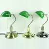 Lámparas de mesa Old Shanghai Vintage Pantalla de cristal verde Lámpara de banco para cafetería Estudio Dormitorio Cabecera 110V 220V 90-260V XU
