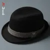 Wool Fedora Hat Unisex Felt Fedoras Hats Adult Fashion Trilby Hats Popular Headwear Man's Cap