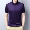 Erkekler Tişörtleri Mulberry İpek Gömlek Erkekler 2022 Yaz Erkekler Polo Kısa Kol Üstleri Gevşek Buz Üstü Giysileri