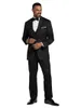 Costumes pour hommes Notch Lapel Black Men's Custom Made Fashion Male Costume Beau Marié Mariage Blazer Rendez-vous Porter 3 PCs Maigre