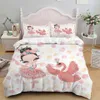 Set di biancheria da letto Cartoon Balletto Ragazza che balla Set copripiumino Princess Style Twin Siz Letto nordico per bambini 150 90 Queen King 221205