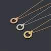 Luxury Full Diamond Crystal Pendant T Necklace Brand Classic Designer Tiffonny Necklace for Women Fashion Korean Plated 18k Gold Neckores smycken gåvor