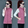 Kvinnors v￤star 2022 Down Cotton Vest Women Autumn Winter Fashion Pocket Waistcoat Kort svart jacka L￶st kappa Kvinna