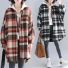 Kvinnors blusar 2022 Spring Shirt Plaid Fashion Trench Coat Lapel Loose Outwear Wild Shirts Ladies Autumn Elegant Top Female A53