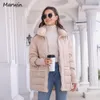 Parkas Marwin pour femmes, manteaux de canard blanc 90, vestes légères et épaisses, couleur unie, taille haute, veste chaude décontractée, 221205