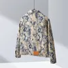 22SS Diseñadores Jackets de mezclilla Hombres Mujeres destruidas Tie Dye Jacquard Flores Paris Lapa de la solapa