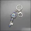 Key Rings Unique Blue Crystal Key Ring Jewelry Good Quality Turkey Evil Eye Alloy Keychain Charm Kids Gifts 1253 B3 Drop Delivery Dhrcn