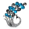 Brooches Wuli&baby Rhinestone Peacock For Women Lady 3-color Bird Party Office Brooch Pin Gifts