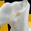 Jóias de designer de moda de brinco de argola de aro de ouro para mulheres Earings de luxo de luxo.