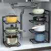 Other Kitchen Storage Organization Sewer Rack Pot Special Multi-layer Adjustable Cabinet Pantry Table Stainless Steel 221205