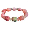 Strand JoursNeige couleur bonbon Source de sel sculpture neuf queues perle main rangée cristal naturel Bracelet chance pour les femmes bijoux de mode