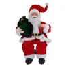 D￩corations de No￫l 1 pc 14 '' Assis Santa Claus Figurines Figure suspendue Ornements d'arbre de No￫l Jouet de poup￩e