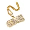 Anhänger-Halsketten Anhänger-Halsketten Benutzerdefinierte Iced Out-Namenshalskette Personalisierter Blasenbuchstabe 18 Karat Gold Sier Hip Hop-Diamantkette für Otj2M