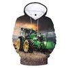 Men's Hoodies 3-14 Years Children Clothes Tractor Pattern Car Streetwear Kids Hooded Boy Girls Sweatshirts