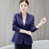 Women's Suits Women Blazer 2022 Formal Blazers Lady Office Work Suit Pockets Jackets Coat Slim Grey Femme NS5261