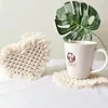 Manteles Individuales de macramé bohemios del norte de Europa, tapete para tazas, mantel bohemio, 3 uds. Por bolsa, trenza de té de algodón hecha a mano