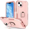 PC Anti-Shock Protective Case z metalowym pierścieniem palcowym Odnogowając wstrząsową okładkę telefonu komórkowego dla iPhone'a 14 Pro Max