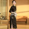 Ethnic Clothing 2022 Chinese Dress Cheongsam Stretch Qipao Oriental Sexy Traditional Vintage Elegant Party