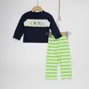 Наборы одежды для малышей наряды для малышки для мальчика хлопковая одежда набор милой вышивки животных боди младенцы с длинным рукавом с длинным рукавом брюки для 1-8 т.