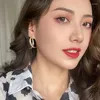 Dangle Earrings 한국 패션 크로스 이어링 기질 금도금 곡선 스틱 앞면 앞면 선형 크리스탈 드롭 여성 파티 보석