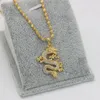 Hanger kettingen Dragon Micro Zirkonia ketting Geelgoud gevulde dameshoens blingblingketen Gift