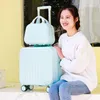 Resväskor 18 tum boardingfodral resor resväska uppsätt kvinnlig studentbagage vagn lösenordslåda små barn fortsätter rullning209w