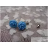 Stud Fashion Mticolor Resin Glittering Rose Earring Flower Orecchini per le donne Mix Colors C3 Drop Delivery Jewelry Dhlt7