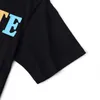 2023サマーメンズTシャツデザイナーパリカラーレターバックサイドキャラクタープリント半袖Tシャツ綿女性刺繍レター印刷ティー