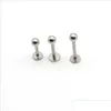 Labret Lip Piercing Jewelry Labret Lip Piercing Jewelry Ring Bar Surgical Steel 16 게이지 바디 연골 Tragus Chin Mjfashion Othvn