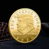 Kunsthandwerk Gedenkmünzen Trump 2024 Goldmünze Rettung Amerika wieder Gedenkfabrik Metallabzeichen Doppelfarbe Kunst Sammlerstücke