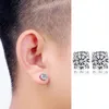 Zircon Stainless Steel Magnet Clip on Earrings Stud No Pierced Diamond Ear Studs for Women Men Hiphop Fashion Fine Jewelry