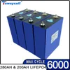 3.2V 200AH 280AH LIFEPO4 Batteriuppladdningsbar litiumjärnfosfatbatterier Electric RV Solar Caravan 24V Batteripaket