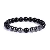 Bracelet en pierre de lave naturelle, perles en hématite noire mate de 8mm, diffuseur d'huile essentielle, Bracelet d'équilibre, bijoux extensibles