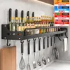 Andere keukenopslagorganisatie Spice Rack Multifunctionele mes lepel Organisator Aluminium Wallmounted Shelf Organ 221205