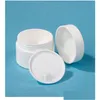 Bouteilles d'emballage de haute qualité 15G 30G 50G pots de crème cosmétique en plastique blanc avec couvercle vide Lotion Batom conteneur échantillon emballage Bo Dhi8T