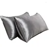 Pillow Case 1PC Pure Satin Silk Soft Pillowcase Cover Bedding Rectangle Cases Bed Linings Multicolor