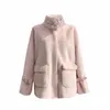 Women's Fur Women Autumn Winter Jacket Imitation Mink Coat Integrated Zipper Pocket Women's Clothes